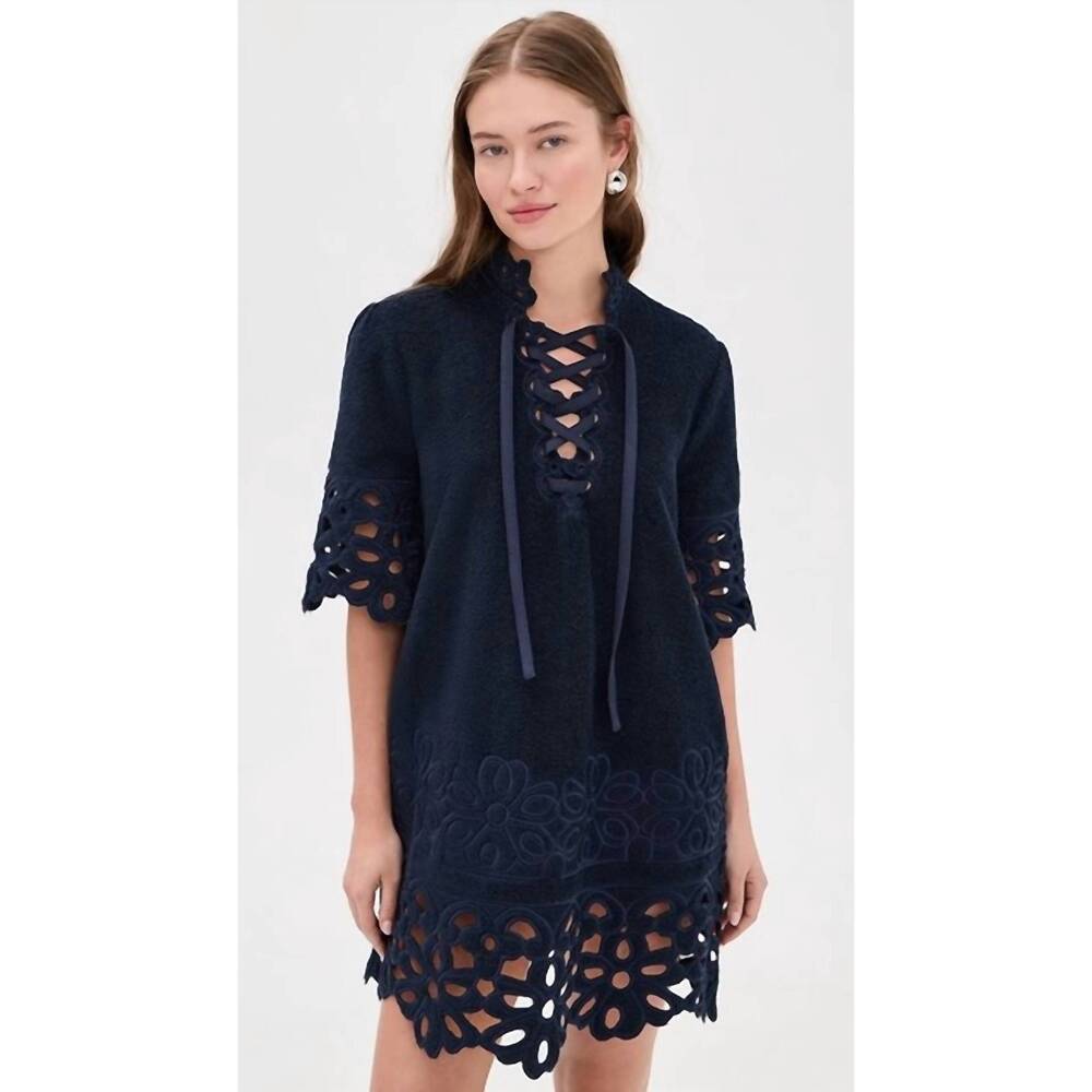 NEW SEA leila coverup mini dress in navy